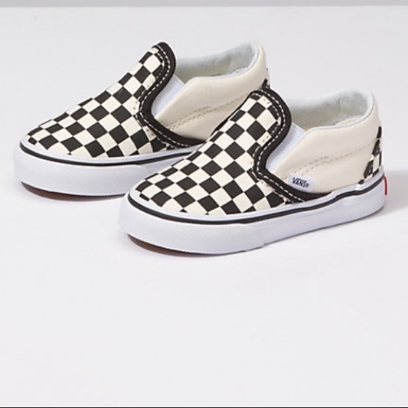 vans toddler checkerboard slip on